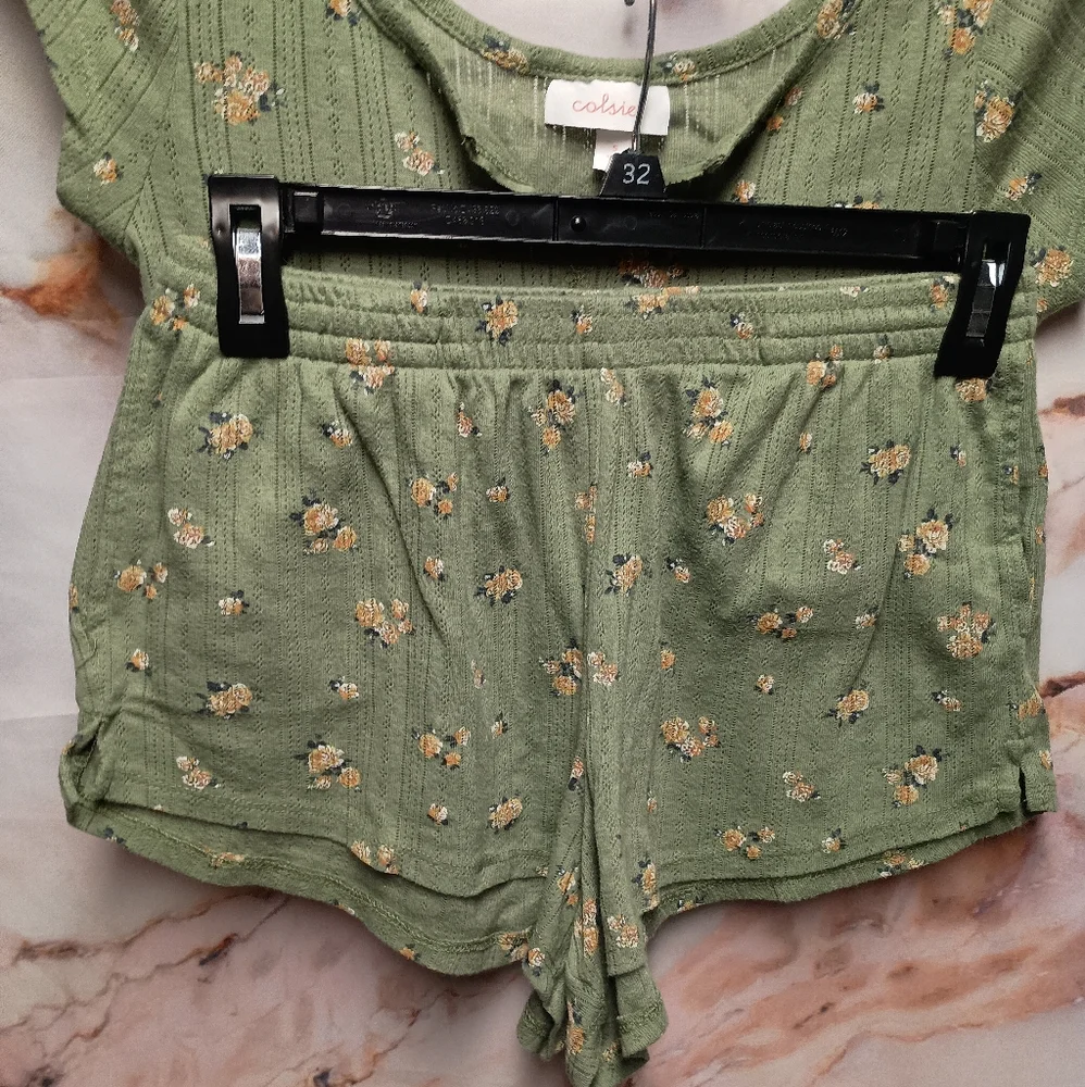 Colsie Green Floral‎ 2pc Sleepset